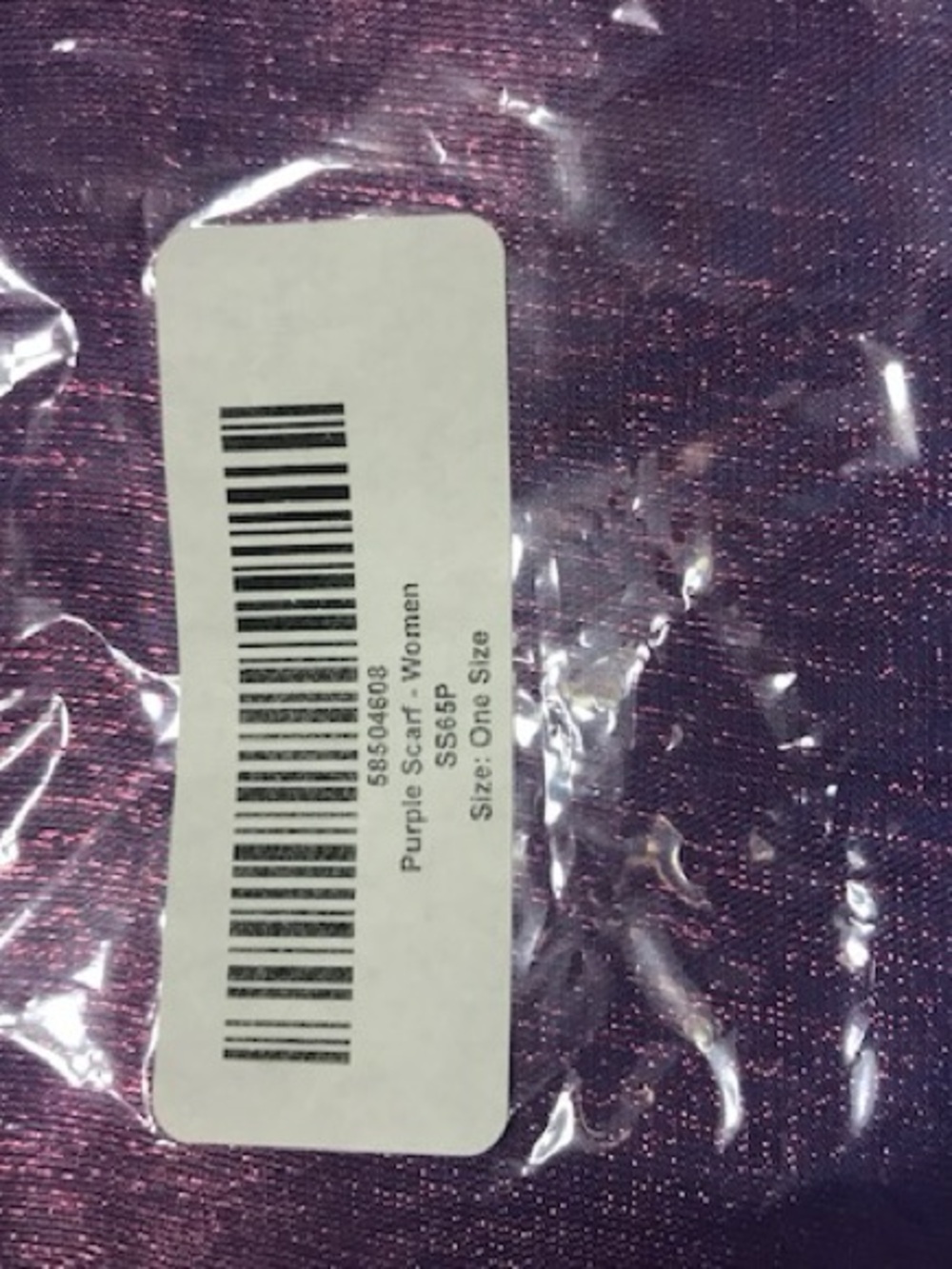 Purple Women's Scarf with Metallic Thread